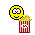eating popcorn